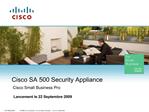 Cisco SA 500 Security Appliance