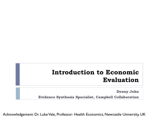 Introduction to Economic Evaluation