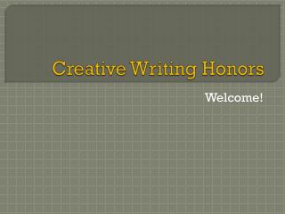Creative Writing Honors