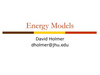 Energy Models