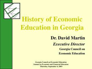 History of Economic Education in Georgia