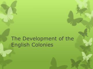 The Development of the English Colonies