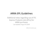 ARRA EPL Guidelines
