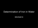 Determination of Iron in Water