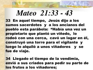 Mateo 21:33 - 43