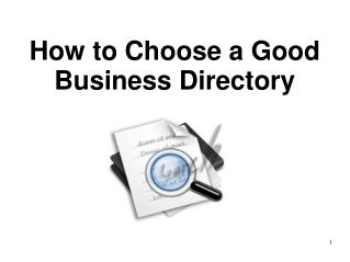 How to Choose a Good Business Directory