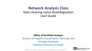 Network Analysis Class Data cleaning-name disambiguation User Guide
