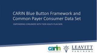 CARIN Blue Button Framework and Common Payer Consumer Data Set