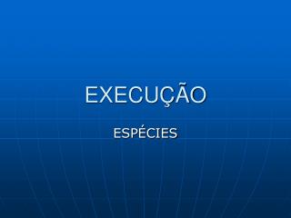 EXECUÇÃO