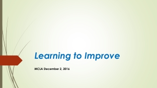 Learning to Improve