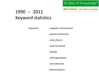 -- 2011 Keyword statistics