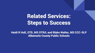Related Services: Steps to Success
