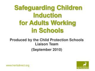 Safeguarding Children Induction for Adults Working in Schools