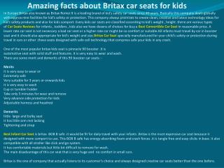 Amazing facts about Britax car seats for kids