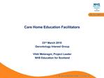 Care Home Education Facilitators
