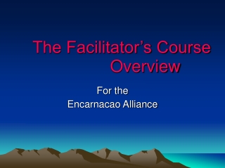 The Facilitator’s Course Overview