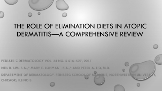 The Role of Elimination Diets in Atopic Dermatitis—A Comprehensive Review