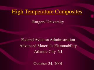 High Temperature Composites