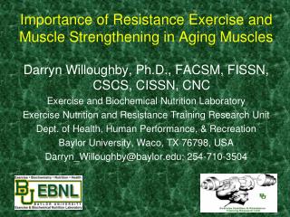 Importance of Resistance Exercise and Muscle Strengthening in Aging Muscles