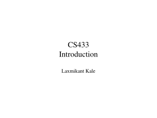 CS433 Introduction