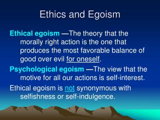 what is ethical egoism essay