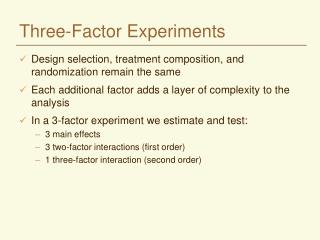 Three-Factor Experiments