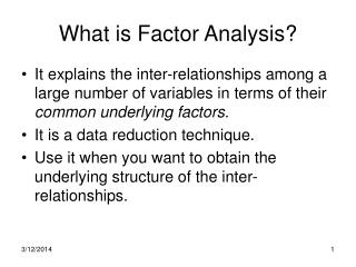 What is Factor Analysis?