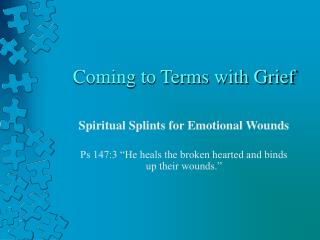 Coming to Terms with Grief