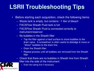 LSRII Troubleshooting Tips