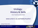 Urology: History Skills