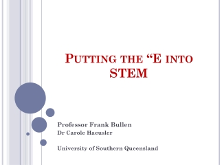 Putting the “E into STEM