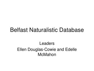 Belfast Naturalistic Database