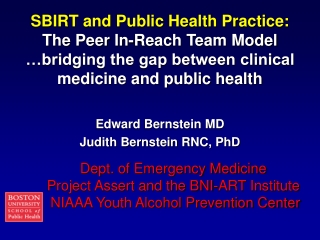 Edward Bernstein MD Judith Bernstein RNC, PhD