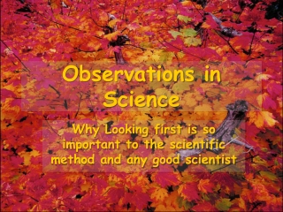 Observations in Science