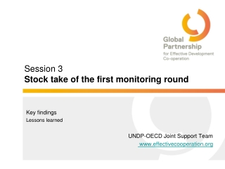 Session 3 Stock take of the first monitoring round