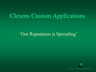 Clesens Custom Applications