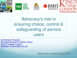 Advocacy's role in ensuring choice, control & safeguarding of service users