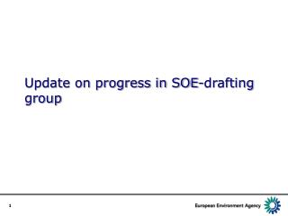 Update on progress in SOE-drafting group