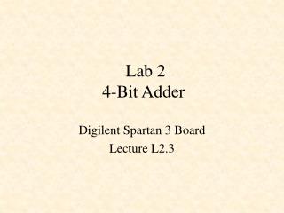 Lab 2 4-Bit Adder
