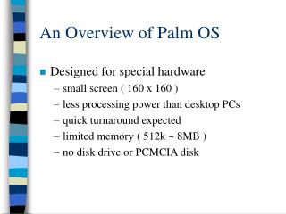 An Overview of Palm OS