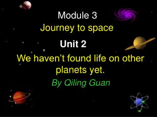 Module 3 Journey to space