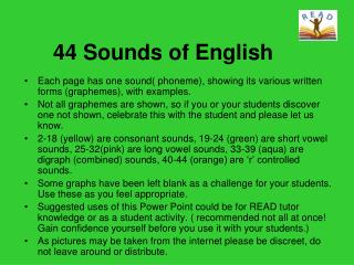 PPT - 44 Sounds Of English PowerPoint Presentation, Free Download - ID ...