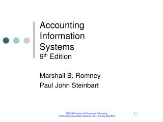 Accounting Information Systems 9 th Edition
