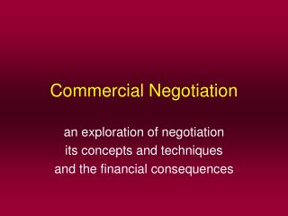 Commercial Negotiation