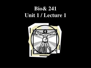 Bio& 241 Unit 1 / Lecture 1