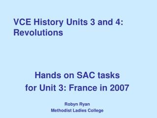 VCE History Units 3 and 4: Revolutions