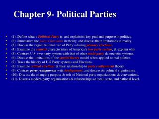 Chapter 9- Political Parties