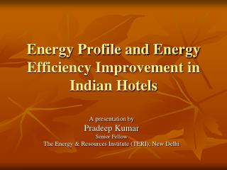 Energy Profile and Energy Efficiency Improvement in Indian Hotels