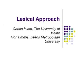 Lexical Approach