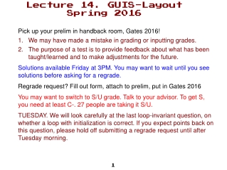 CS2110 Lecture 14. GUIS-Layout Spring 2016